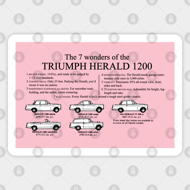 TRIUMPH HERALD - brochure Magnet by Throwback Motors